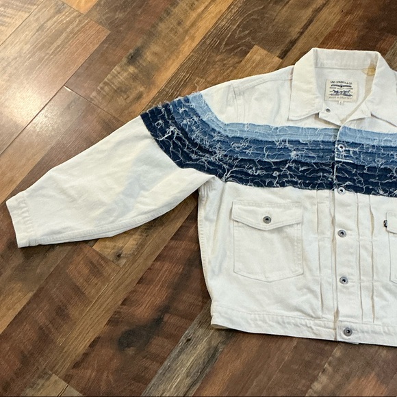 Levi's Made & Crafted Love Letter Trucker Jacket - Blue and White - Size S - Picture 4 of 11